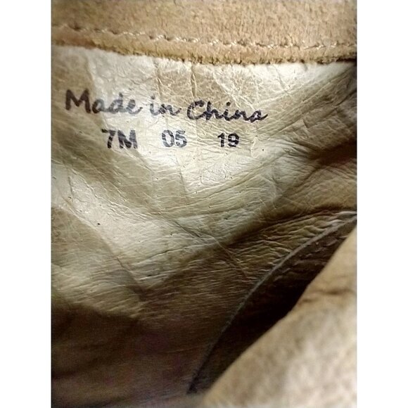 Jack Rogers Boots Womens 7 Tan Suede Embroidered Ankle Side Zip Low Heel - Picture 12 of 13